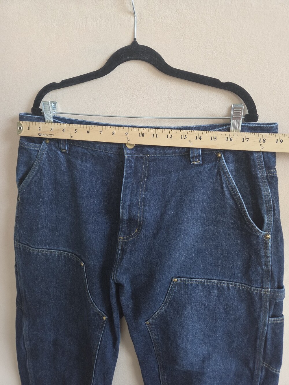 Carhartt WIP Nash Double Knee Pants Blur Denim Jeans Size 38 Waist - Picture 6 of 9